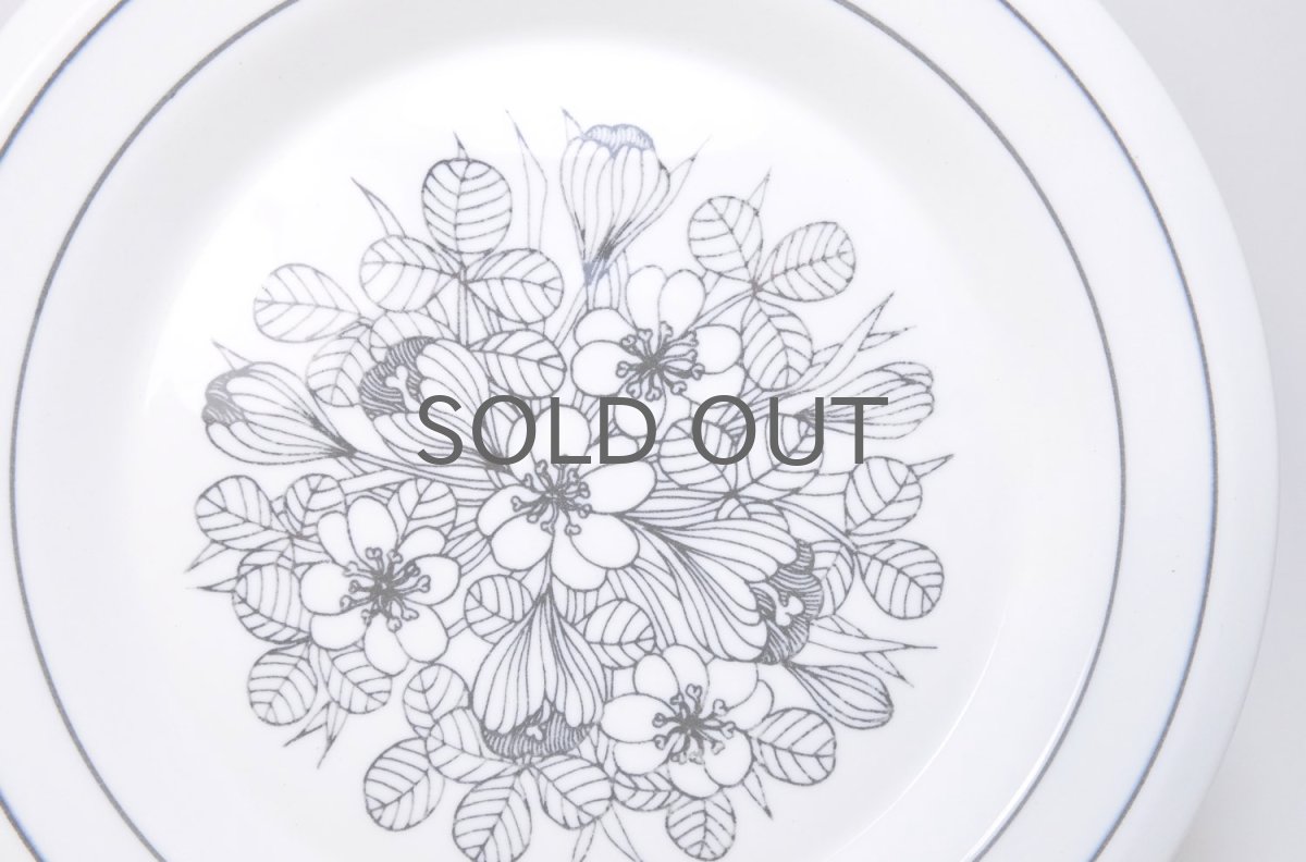 画像2: 北欧ビンテージ食器/ARABIA/アラビア/Krokus/クロッカス/ブラック＆ホワイト/17cmプレート/No.1 (2)