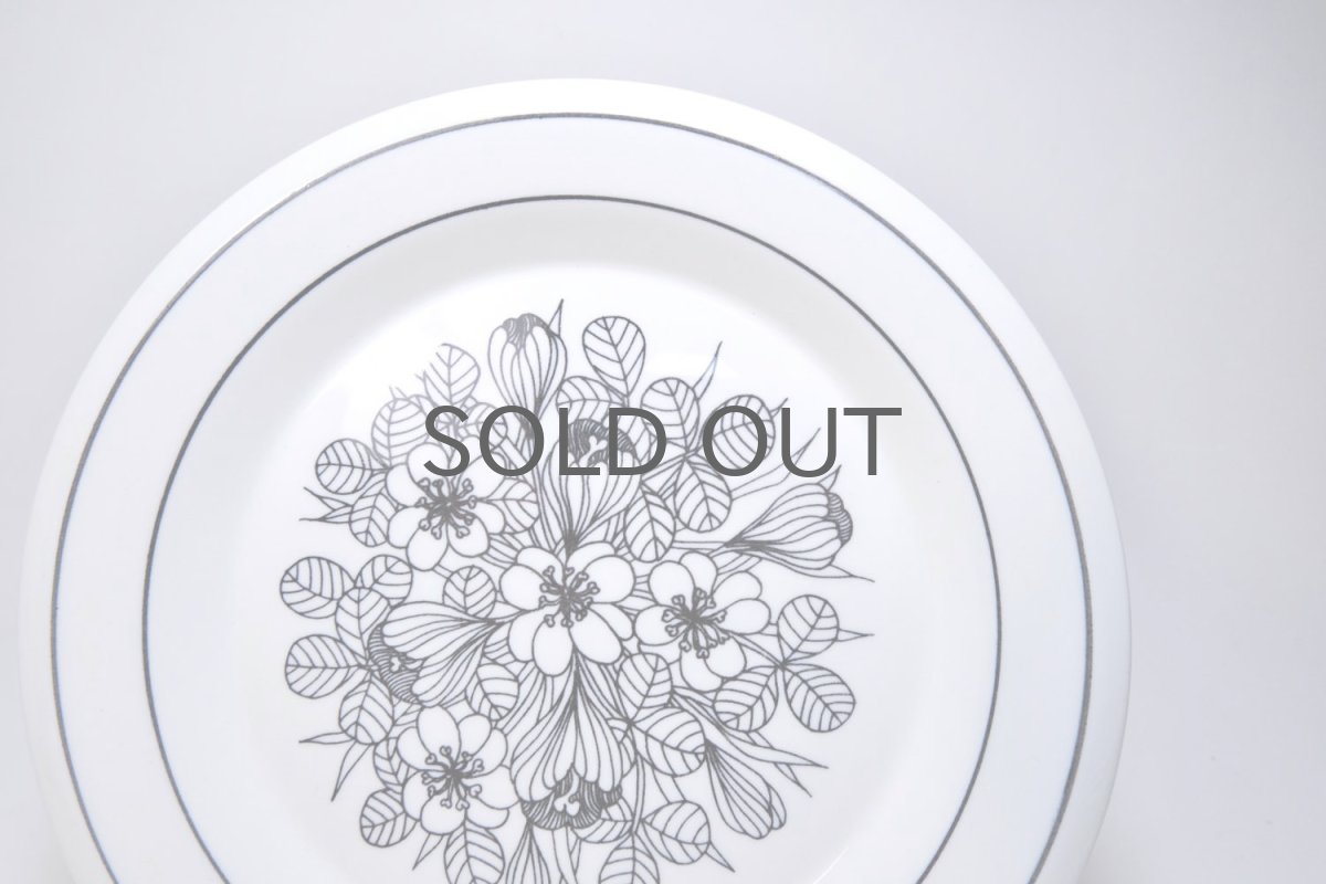 画像2: 北欧ビンテージ食器/ARABIA/アラビア/Krokus/クロッカス/ブラック&ホワイト/17cmプレート/No.2 (2)