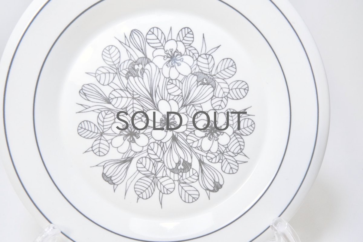 画像2: 北欧ビンテージ食器/ARABIA/アラビア/Krokus/クロッカス/ブラック＆ホワイト/17cmプレート/No.3 (2)