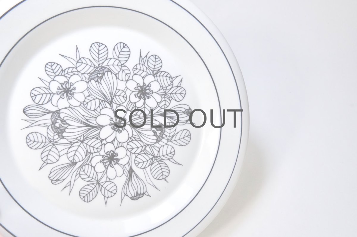 画像3: 北欧ビンテージ食器/ARABIA/アラビア/Krokus/クロッカス/ブラック＆ホワイト/17cmプレート/No.3 (3)