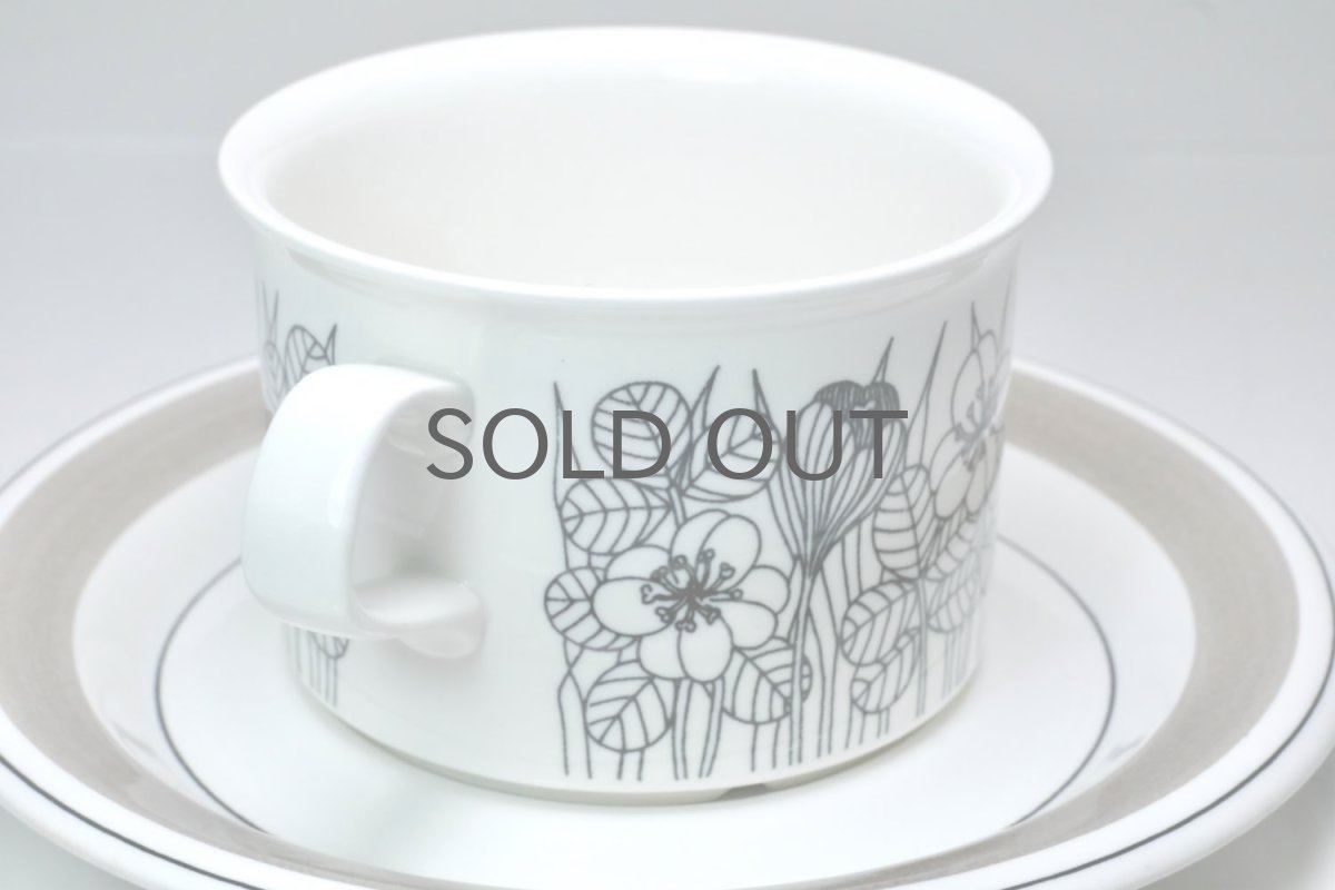 画像2: ARABIA/アラビア/Krokus/クロッカス/グレーリム/ティーカップ&ソーサー (2)