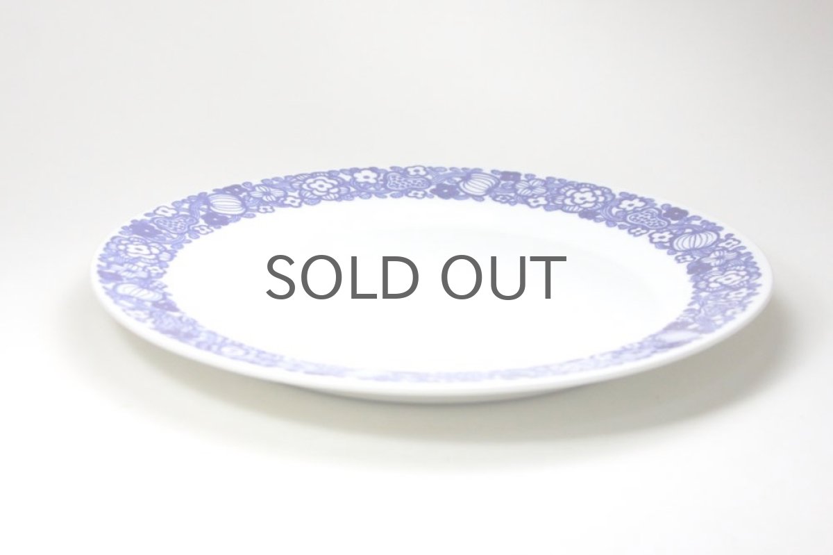 画像3: ARABIA/アラビア//ディナープレート23cm/果物&花/ブループレート/No.1 (3)