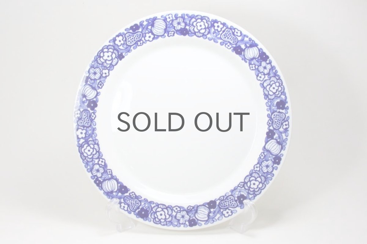 画像2: ARABIA/アラビア//ディナープレート23cm/果物&花/ブループレート/No.2 (2)