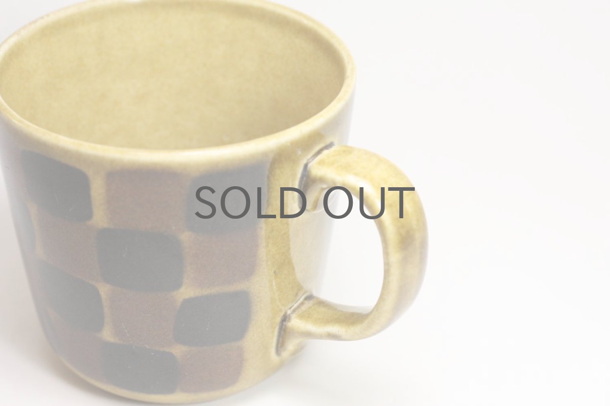 画像3: ARABIA/アラビア/市松柄マグ/ハンドペイント (3)