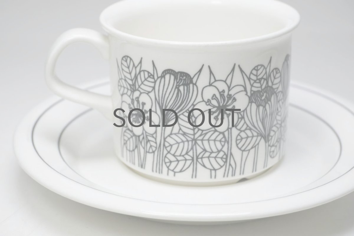 画像2: ARABIA/アラビア/Krokus/クロッカス/コーヒーカップ&ソーサー/ホワイト&ブラック/モノトーン/No.1 (2)
