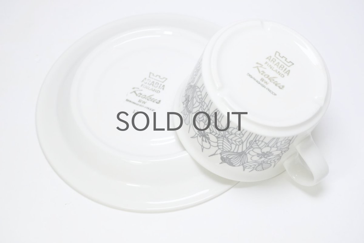 画像4: ARABIA/アラビア/Krokus/クロッカス/ティーカップ&ソーサー/B&W/No.1 (4)