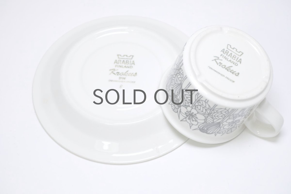 画像7: ARABIA/アラビア/Krokus/クロッカス/コーヒーカップ&ソーサー/ホワイト&ブラック/モノトーン/No.3 (7)