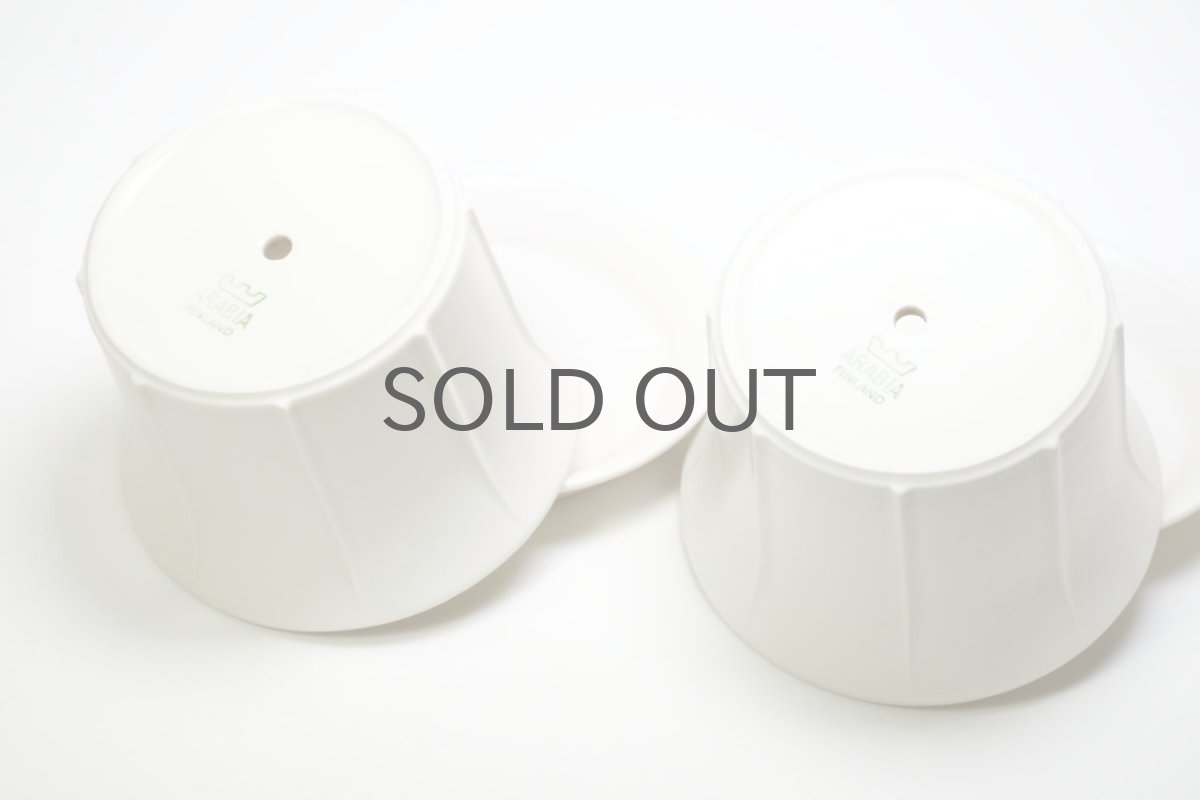 画像6: ビンテージ北欧/ARABIA/アラビア/KAISLA/Gunvor Olin-Gronqvist/鉢+受け皿/ホワイト (6)