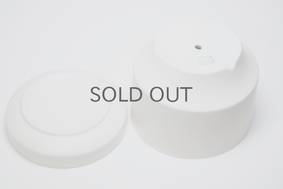 画像5: ビンテージ北欧/ARABIA/アラビア/Richard Lindh/植物ポット/鉢＋受け皿/ホワイト/Mサイズ/No.3 (5)