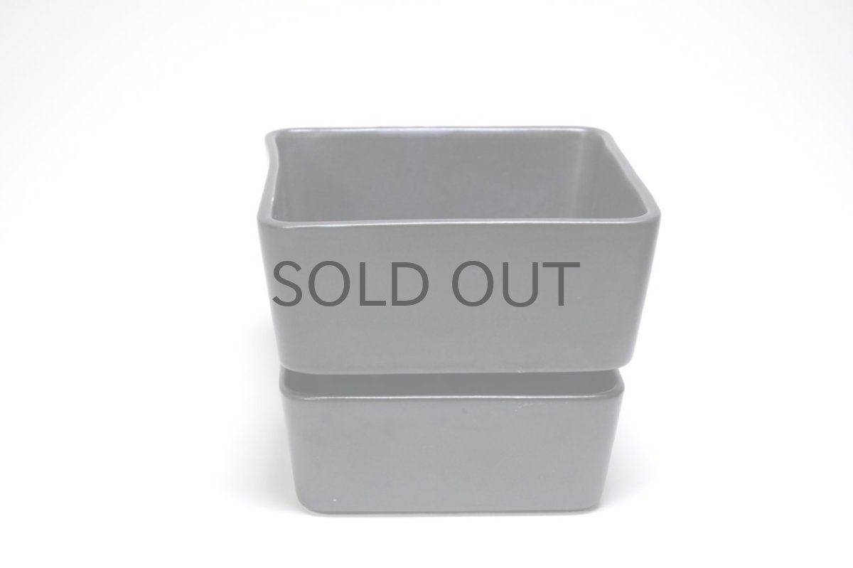 画像2: ビンテージ北欧/ARABIA/アラビア/Richard Lindh/植物ポット/鉢+受け皿/ブラック/レアスクエアータイプ (2)