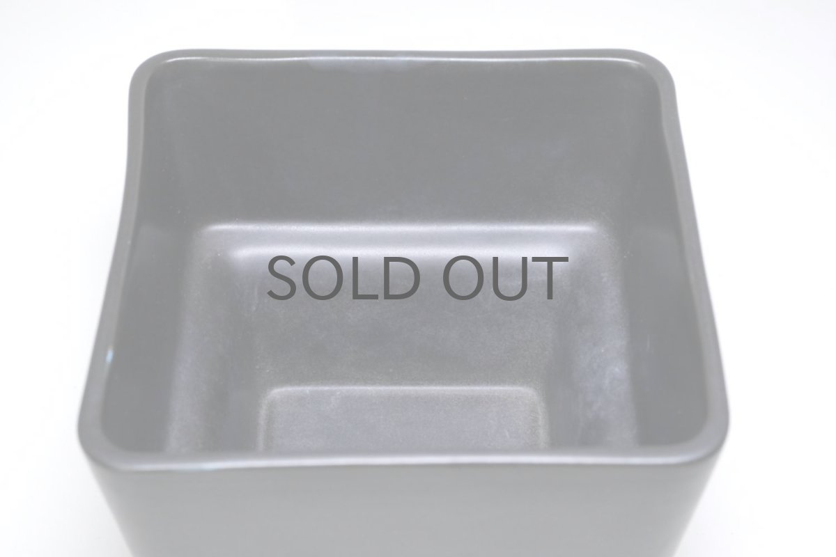 画像3: ビンテージ北欧/ARABIA/アラビア/Richard Lindh/植物ポット/鉢+受け皿/ブラック/レアスクエアータイプ (3)