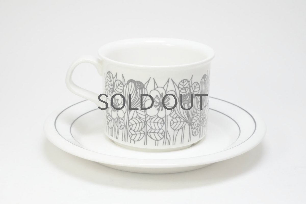 画像2: ARABIA/アラビア/Krokus/クロッカス/コーヒーカップ&ソーサー/ホワイト&ブラック/モノトーン/No.1 (2)