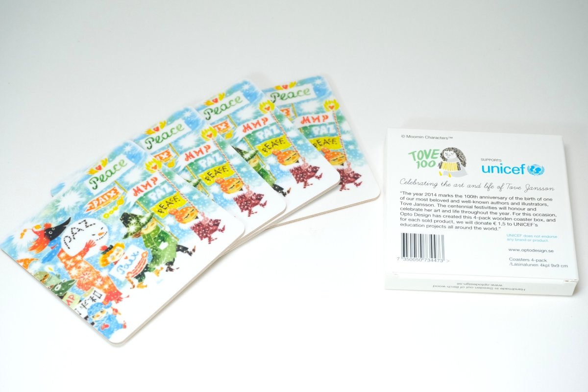 画像3: No.2-19  2014年トーベ・ヤンソン生誕100周年/optodesign/コースター/4枚セット/未使用品 (3)