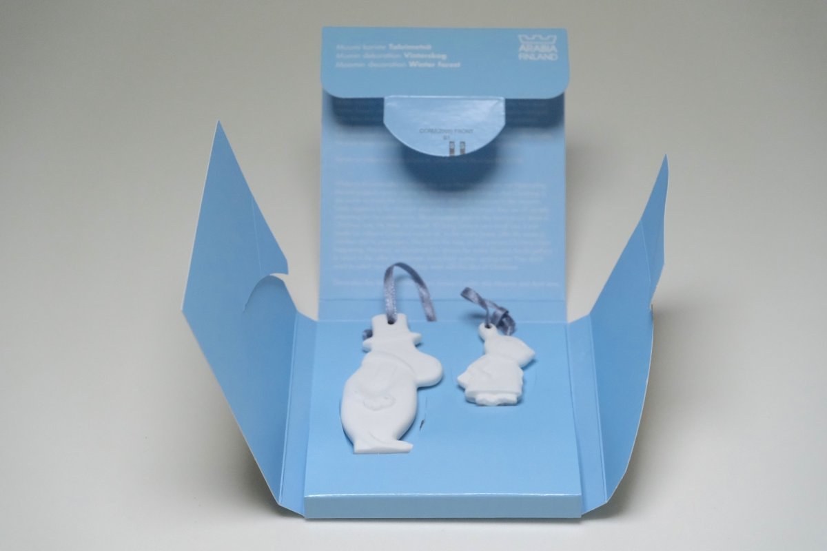 画像2: No.2-41　ARABIA/アラビア/ムーミン廃盤/Winter forest/2012年/陶器のクリスマスオーナメント/パパ＆ミィ/オリジナルカパッケージ/未使用品 (2)