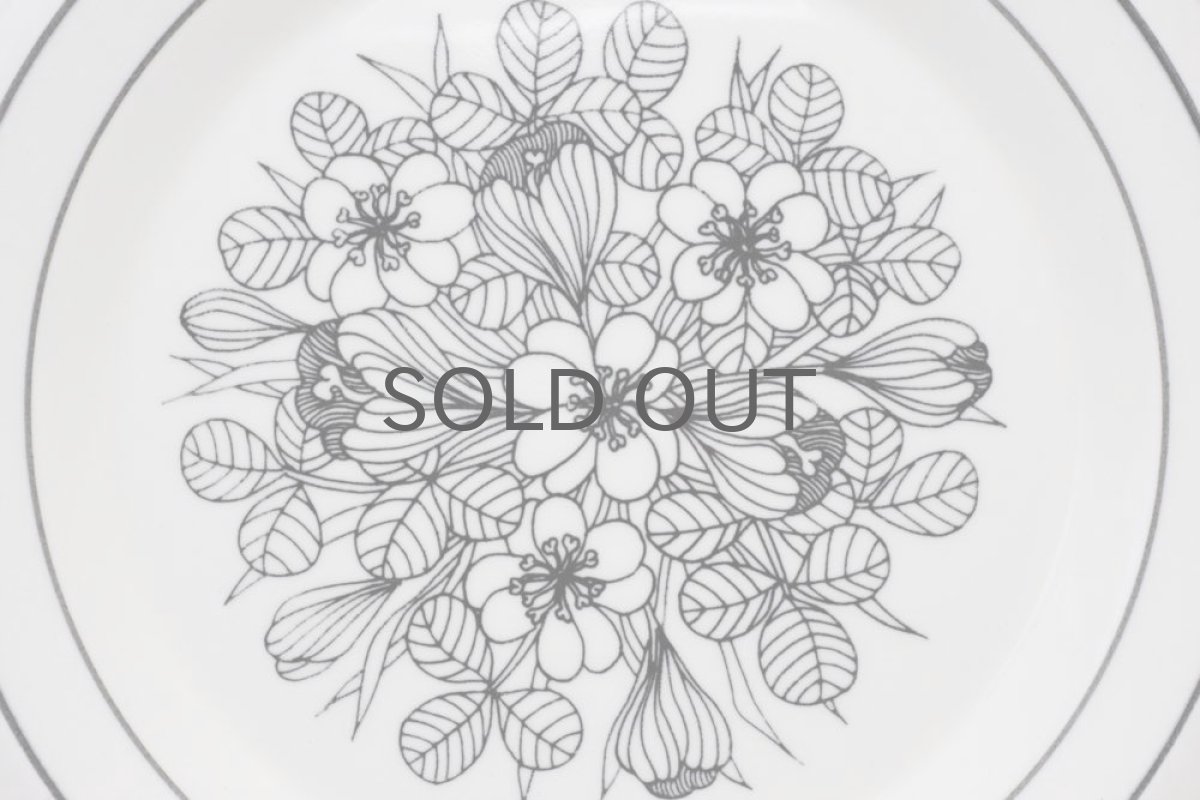 画像2: ARABIA/アラビア/Krokus/クロッカス/プレート17cm/ブラック＆ホワイト/美品 (2)