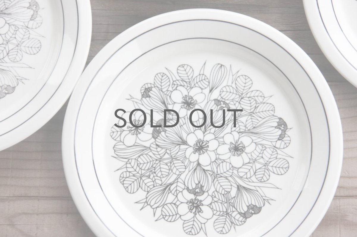 画像2: ARABIA　アラビア　Krokusクロッカス　プレート20ｃｍ　ブラック＆ホワイト (2)