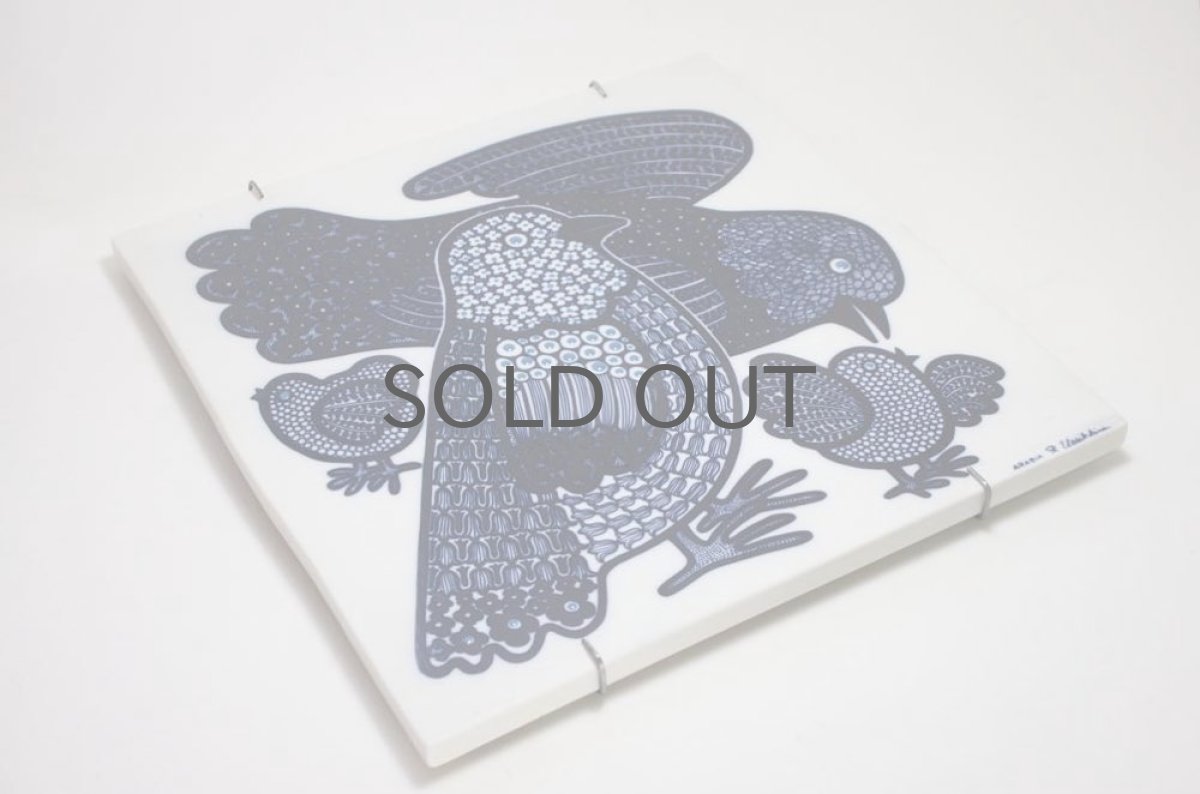 画像4: ARABIA/アラビア/ライヤ・ウオシッキネン/レア陶板/小鳥の親子 (4)