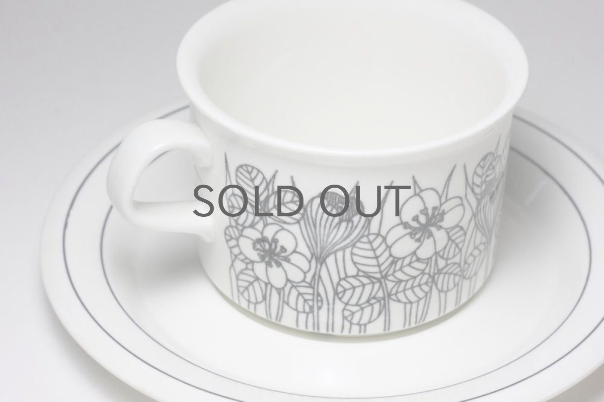 画像2: ARABIA/アラビア/Krokus/クロッカス/ティーカップ&ソーサー/B&W   (2)