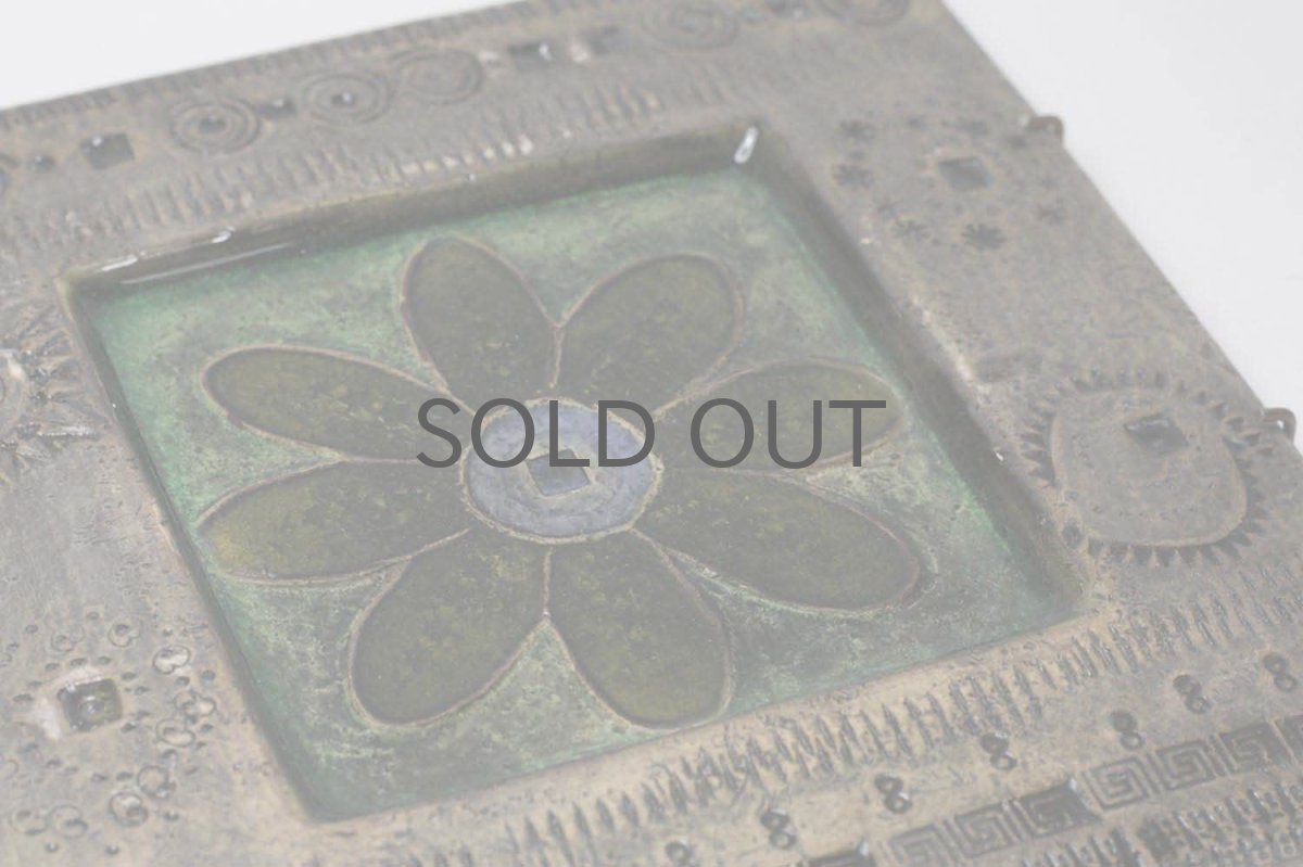 画像4: 北欧ビンテージ/北欧アート/Rut Bryk/ルート・ブリュック/アートオブジェクト/タイル/グリーンフラワー (4)