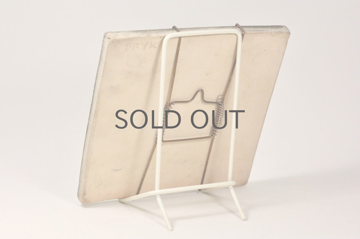 画像7: 北欧ビンテージ/北欧アート/Rut Bryk/ルート・ブリュック/アートオブジェクト/タイル/グリーンフラワー (7)