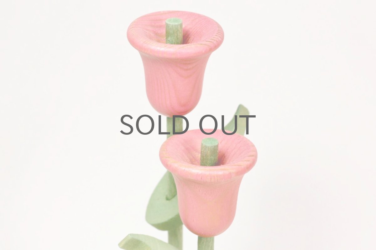 画像2: 北欧インテリアビンテージ雑貨/フィンランド製/aarikka/アーリッカ/木製オブジェ/チューリップと小鳥 (2)