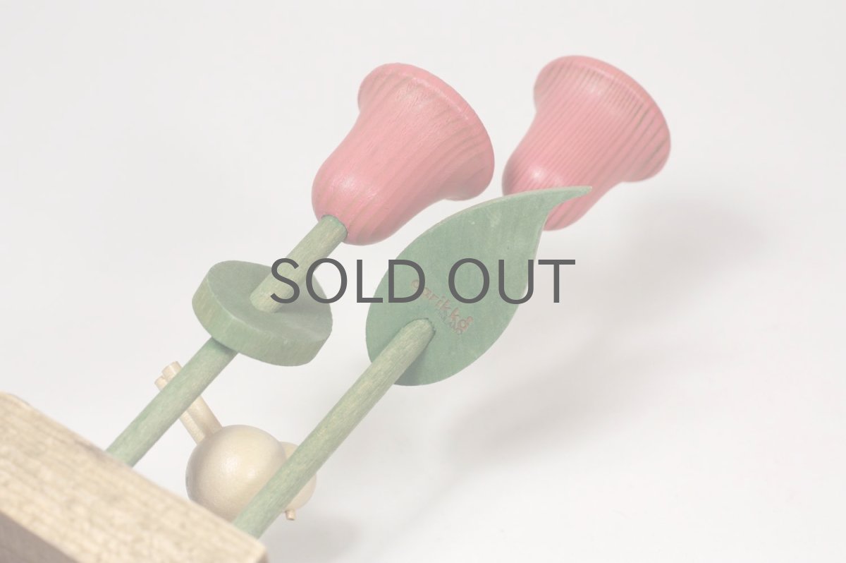 画像4: 北欧インテリアビンテージ雑貨/フィンランド製/aarikka/アーリッカ/木製オブジェ/チューリップと小鳥 (4)