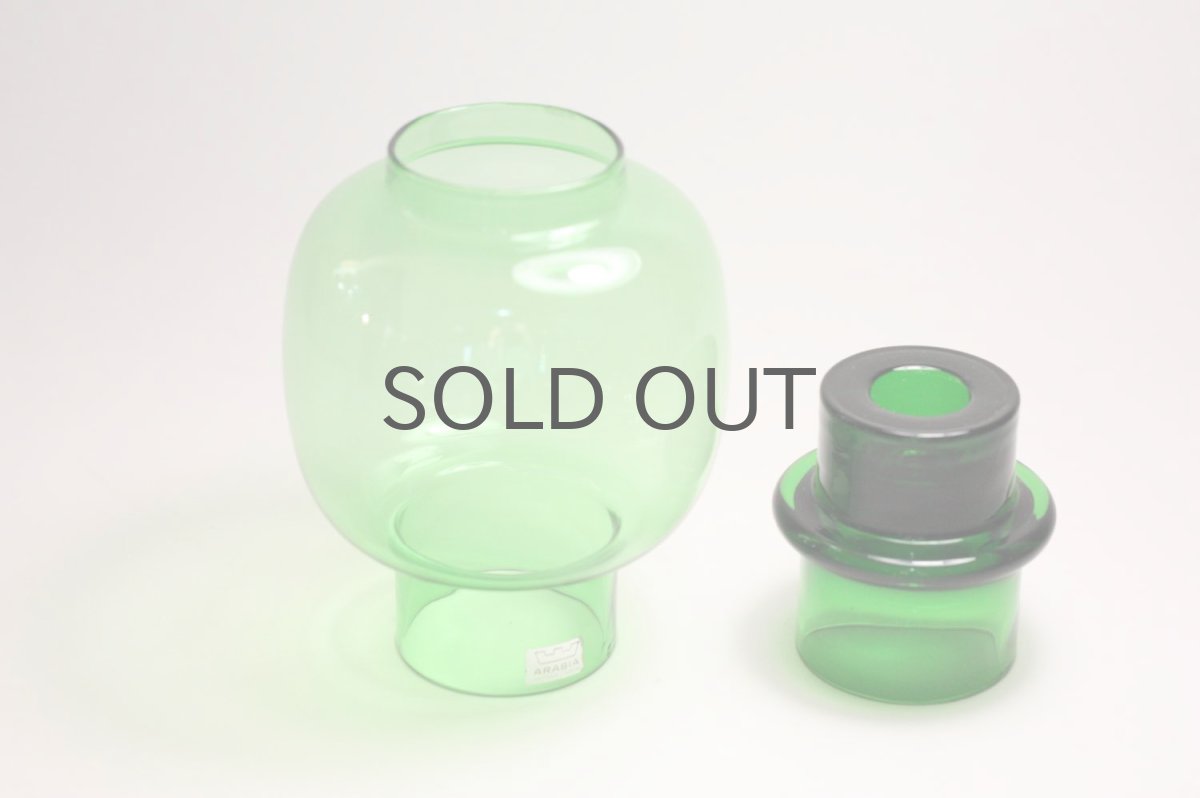 画像4: 北欧ビンテージガラス/ARABIA/キャンドルホルダー&キャンドルスタンド/グリーン (4)