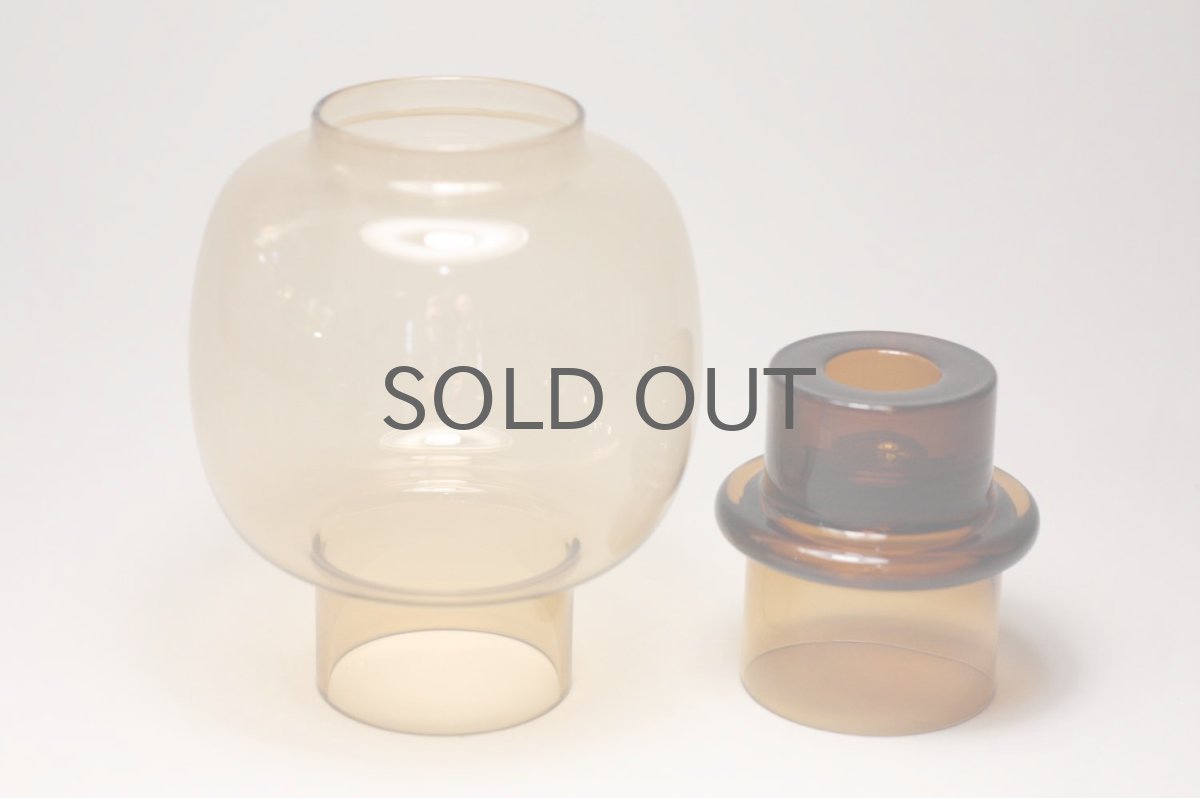 画像4: 北欧ビンテージガラス/ARABIA/キャンドルホルダー&キャンドルスタンド/ライトアンバー (4)