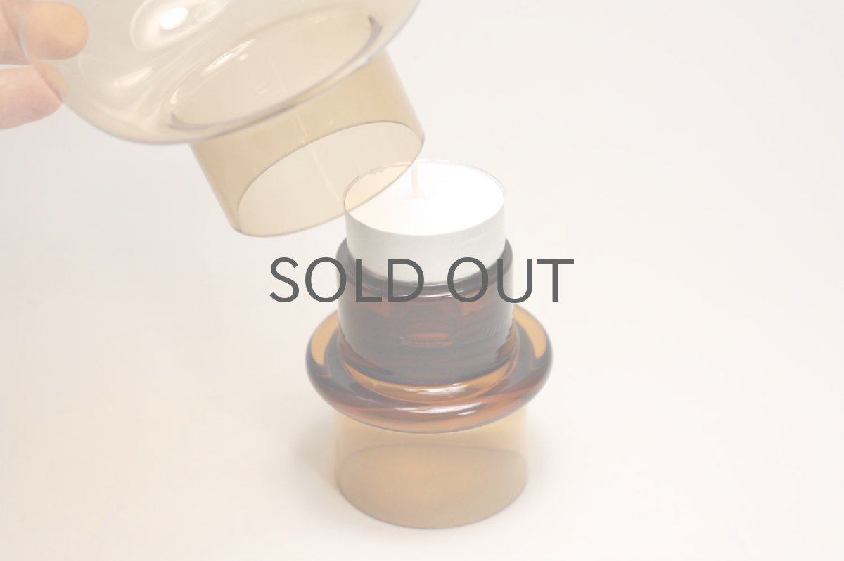 画像5: 北欧ビンテージガラス/ARABIA/キャンドルホルダー&キャンドルスタンド/ライトアンバー (5)