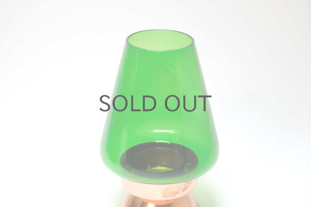 画像7: 北欧ビンテージガラス/スウェーデン/キャンドルホルダー&キャンドルスタンド/ランタン/カッパー×グリーン (7)