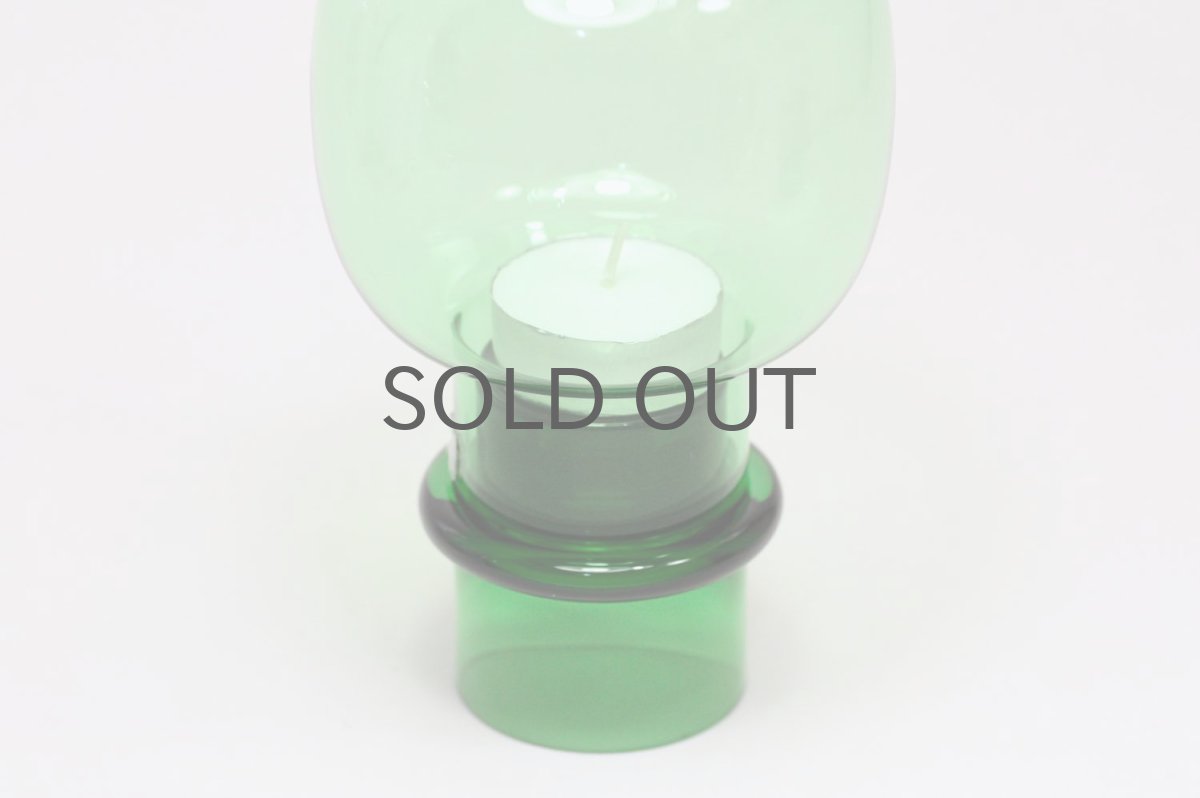 画像2: 北欧ビンテージガラス/NUUTAJARVI/Tuikku/キャンドルホルダー＆キャンドルスタンド/グリーン (2)