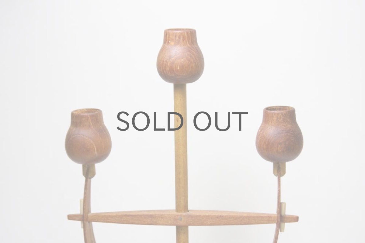 画像3: 北欧インテリア雑貨／デンマーク製／ビンテージチーク３連キャンドルスタンド (3)