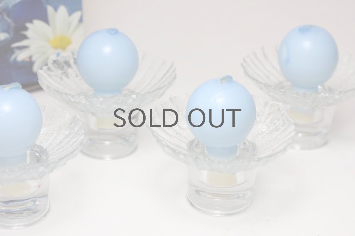 画像2: ビンテージ北欧ガラス/Riihimaen Lasi/Kehra/キャンドルホルダー&キャンドル (2)