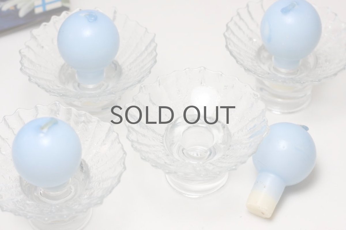 画像3: ビンテージ北欧ガラス/Riihimaen Lasi/Kehra/キャンドルホルダー&キャンドル (3)