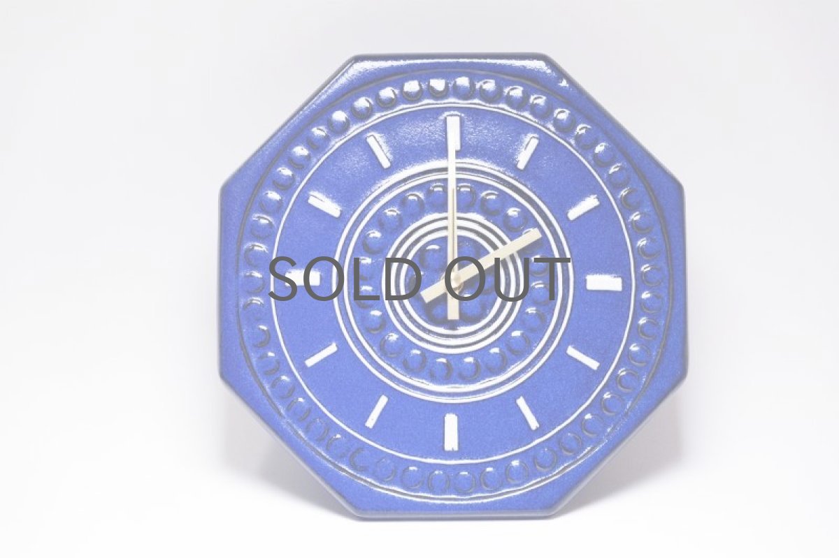 画像5: ビンテージ時計/Gustavsberg/グスタフスベリ/スタジオ制作壁掛け時計/ブルー/新品クロックムーブメント使用  (5)