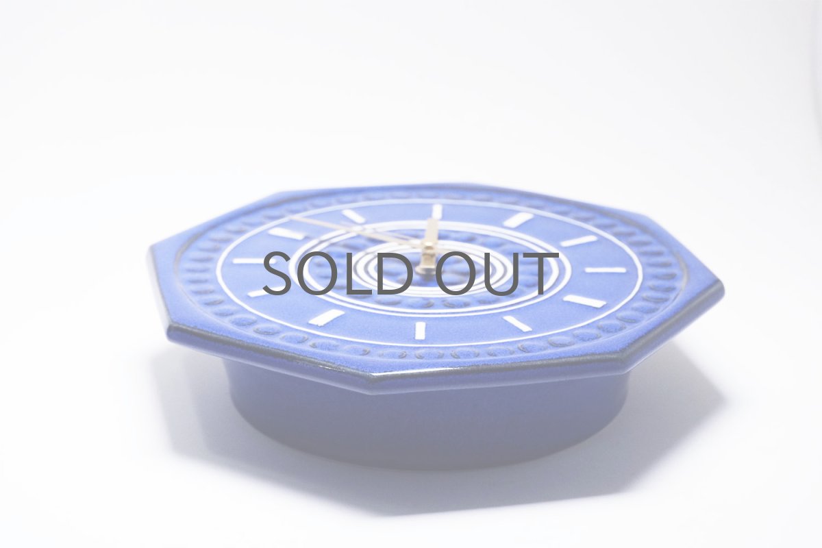 画像4: ビンテージ時計/Gustavsberg/グスタフスベリ/スタジオ制作壁掛け時計/ブルー/新品クロックムーブメント使用  (4)