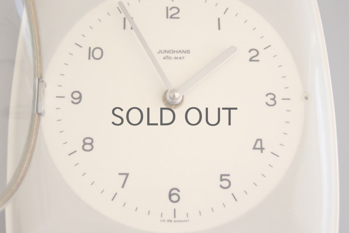 画像3: ヴィンテージ陶製 壁掛け時計 Junghsns製 ドイツ ライトグレー (3)
