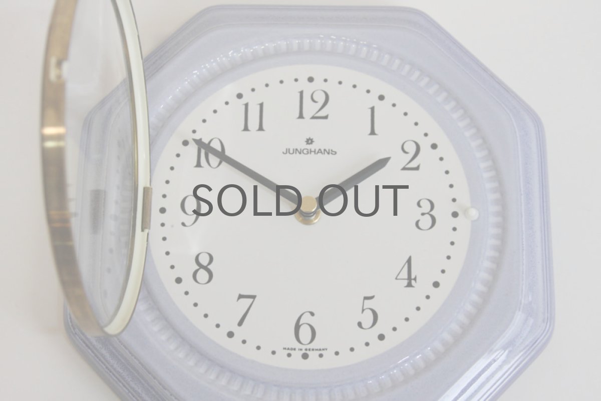 画像3: ヴィンテージ陶製　壁掛け時計　Junghans製 ドイツ ペールパープル　新品クロックムーブメント使用 (3)