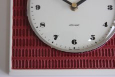 画像2: ヴィンテージ陶製　壁掛け時計　Junghans製 ドイツ レッド　新品クロックムーブメント使用 (2)