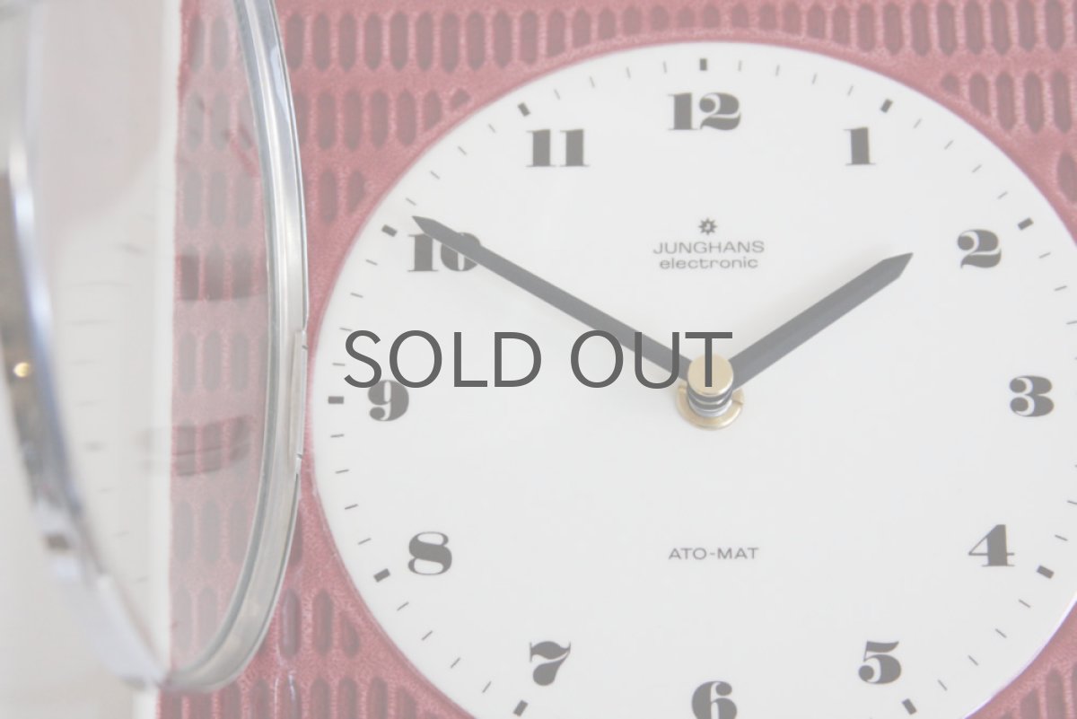 画像3: ヴィンテージ陶製 壁掛け時計 Junghans製 ドイツ レッド 新品クロックムーブメント使用 (3)