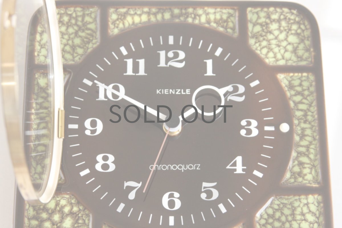 画像3: ヴィンテージ陶製 壁掛け時計 KIENZLE製 ドイツ ブラウン×グリーン 新品クロックムーブメント使用 (3)