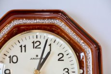 画像2: ビンテージ陶製壁掛け時計/Junghans製/ユンハンス/ドイツ/ブラウン (2)