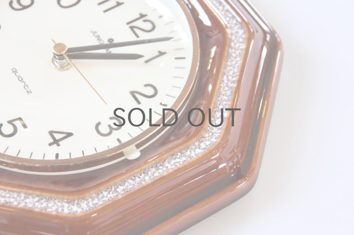 画像5: ビンテージ陶製壁掛け時計/Junghans製/ユンハンス/ドイツ/ブラウン (5)