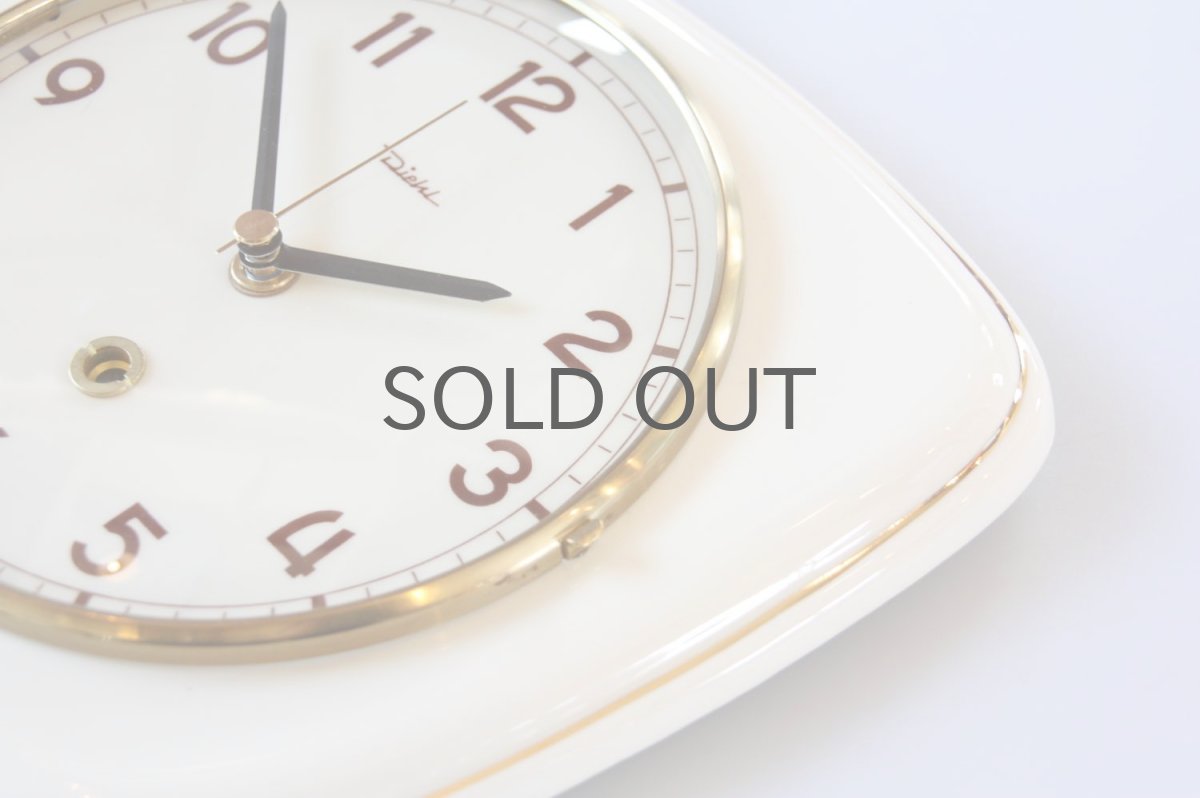 画像4: ビンテージ陶製壁掛け時計/Diehl製/ドイツ/アイボリー (4)