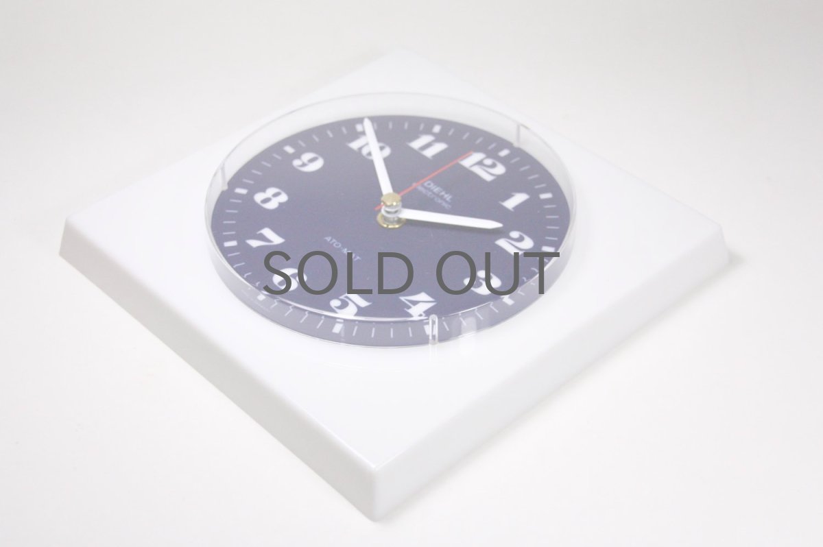 画像3: ビンテージ/壁掛け時計/Diehl製/ドイツ/プラスチック/ホワイト&ネイビー (3)