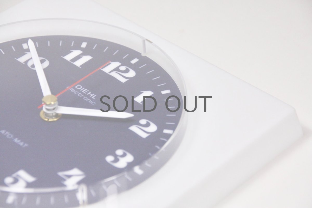 画像4: ビンテージ/壁掛け時計/Diehl製/ドイツ/プラスチック/ホワイト&ネイビー (4)
