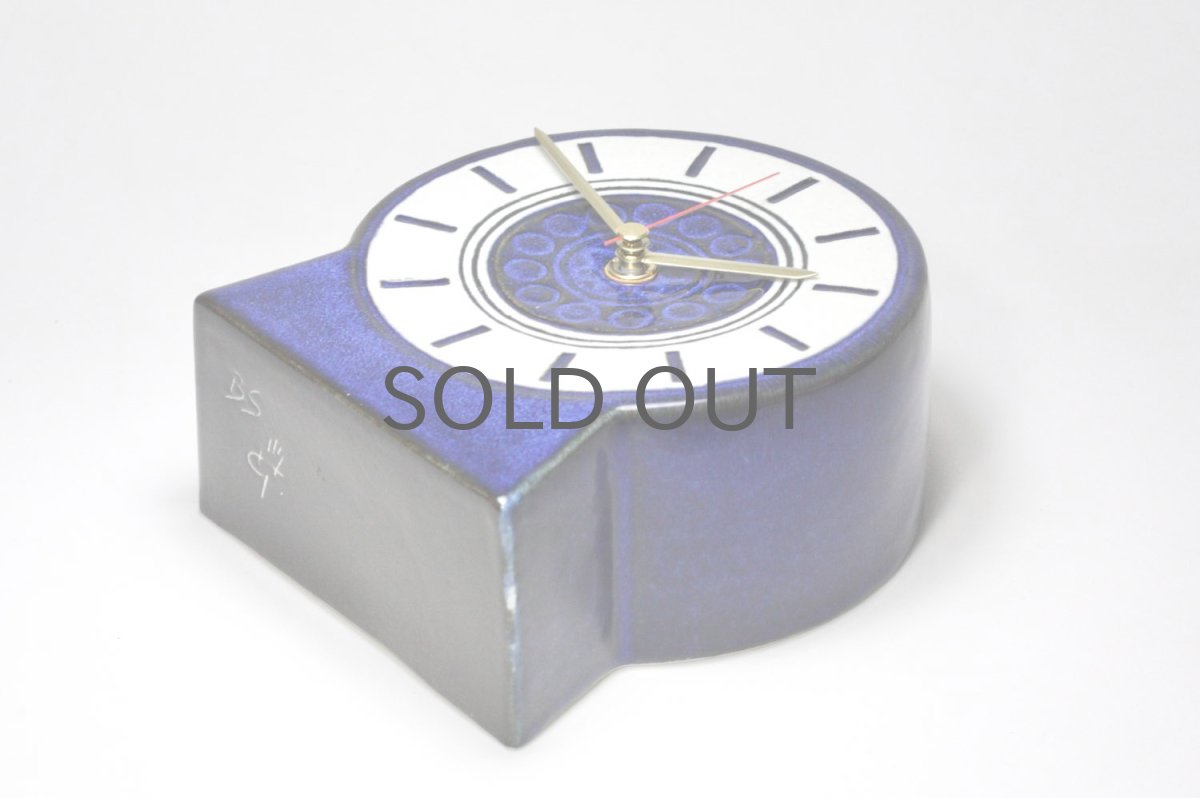 画像4: Gustavsberg/グスタフスベリ/スタジオ製/置き時計/ネイビー/新品クロックムーブメント使用/超レア  (4)