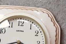 画像2: ビンテージ陶製壁掛け時計/Lectra/ドイツ/ベージュ (2)