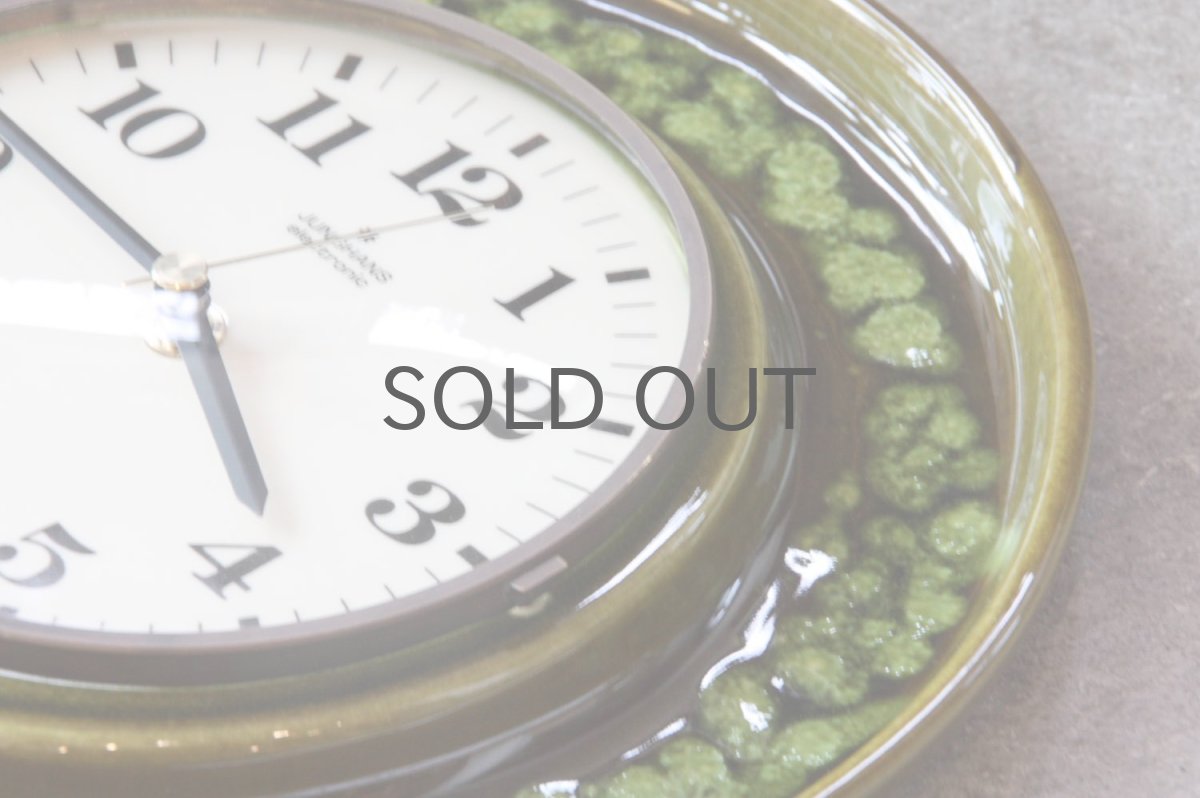 画像4: ビンテージ陶製壁掛け時計/Junghans/ドイツ/ダークグリーン (4)