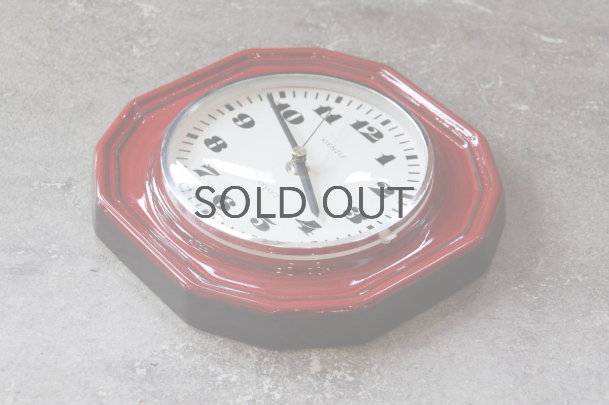 画像3: ビンテージ陶製壁掛け時計/Kienzle/ドイツ/レッド (3)